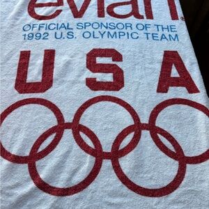 Evian USA Olympic Bath Towel - Red and Blue